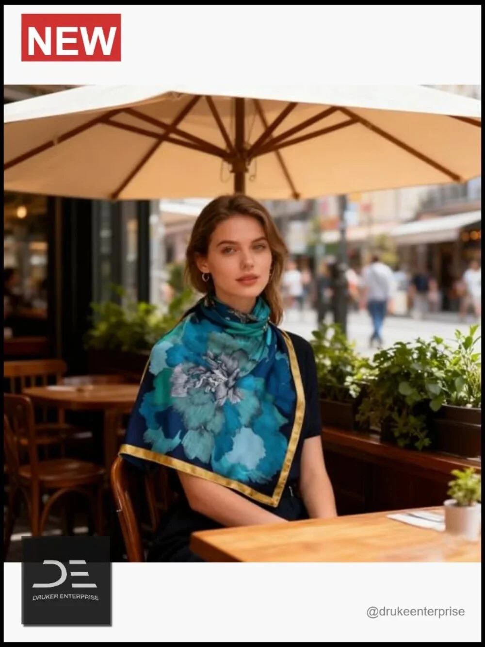 Large Square Silk Feeling Scarf 43